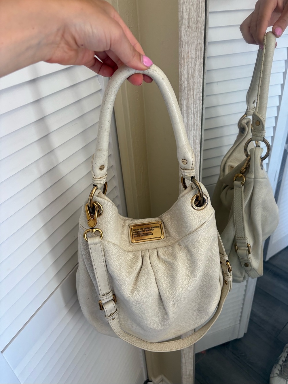 Marc jacobs Cream/ white Leather Hobo Bag with Gold Hardware - Picture 2 of 5